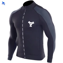 Эластичная куртка для бега на молнии мужские худи в стиле петчворк спортивный костюм мужской свитшот мужские быстросохнущие фитнес-футболки Одежда для спортзала