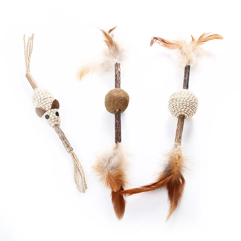 

Cat Toys Soft Colorful Cat Feather Rod Toy for Cat Kitten Funny Playing Interactive Toy Pet Cat Supplies