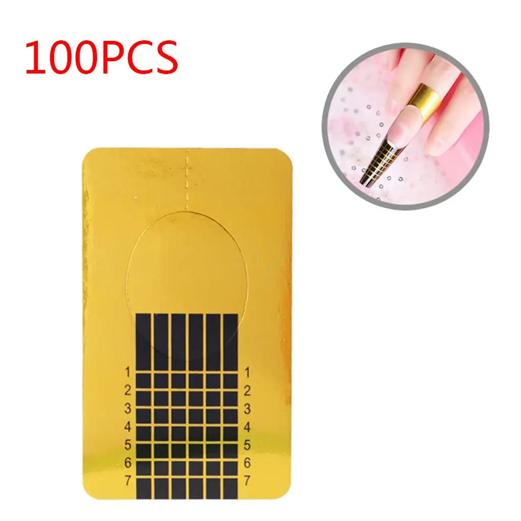 100pcs/set Square Nails Form Sticker Nail Paper Holder for UV Gel Nail