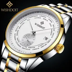 2018 WISHDOIT Элитный бренд для мужчин часы аналоговые спортивные наручные часы Золотой корпус Self-wind автоматические механические часы Relogio Masculino