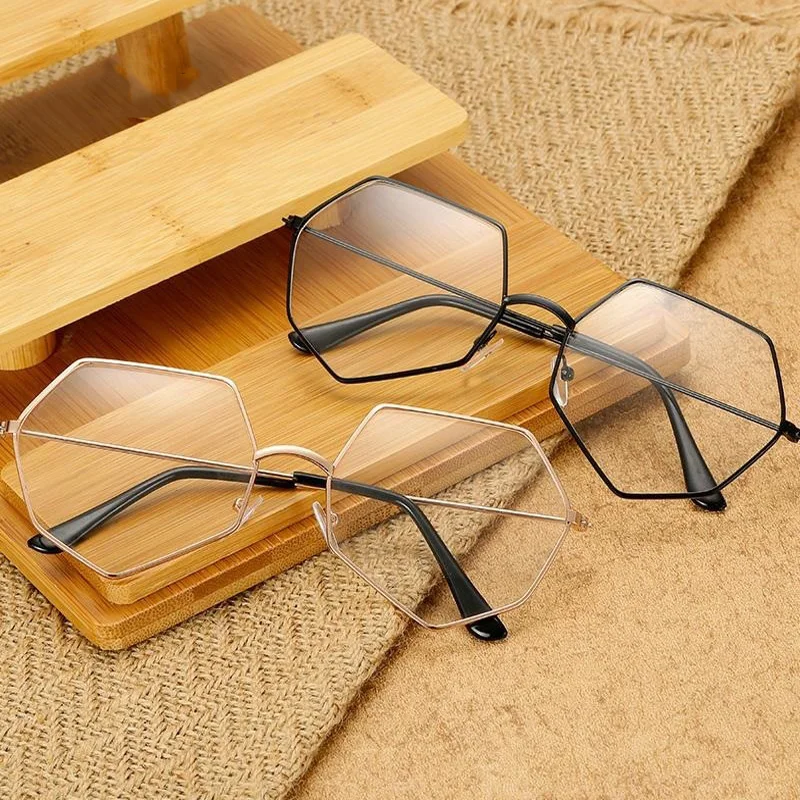 

New Fashionversion Sunglasses of the retro polygon flat mirror new literary Harajuku trend glasses frame