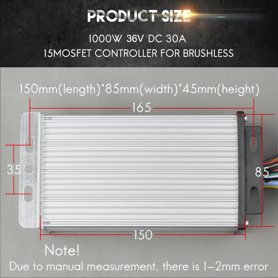 Kunray 48 в 1500 Вт 1600 Вт 30A Бесщеточный BLDC контроллер двигателя 12 Mosfet с залом для электрического велосипеда скутер часть 2 балансировка колес