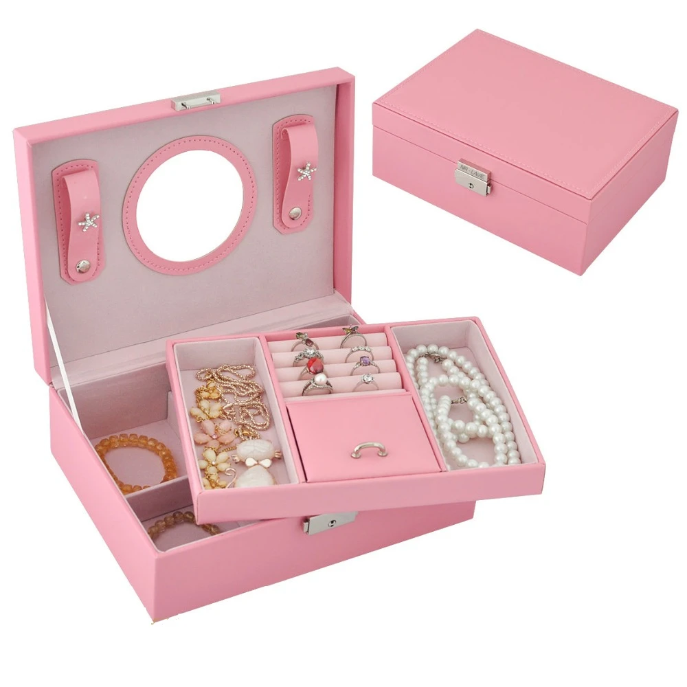 Multifunction Jewelry Box For Rings Earrings Necklaces Makeup Holder