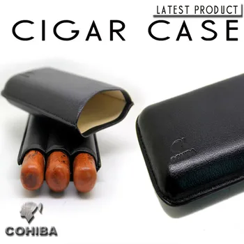 

Cohiba Cigar humidor case portable tube hold 3 cigars Travel Cigar Pouch men's Gadget 1301L