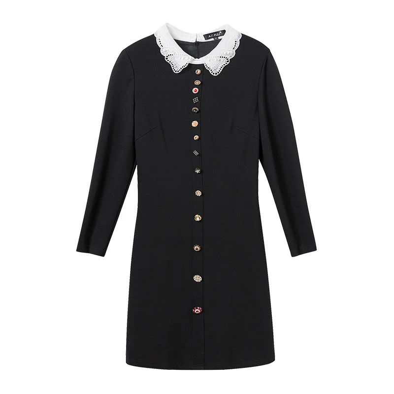 AOFULI l xxxxl 5XL плюс размер зимнее платье 2017 Осень Элегантное женское с длинным