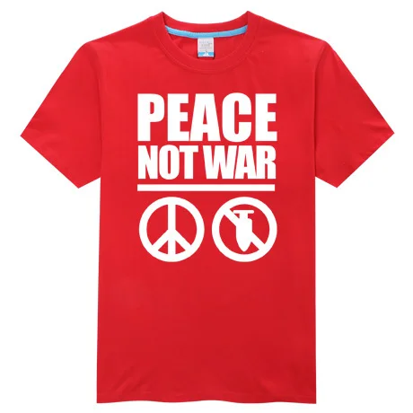 Футболка «Мир мира против войны» модная мужская Повседневная рубашка с короткими рукавами без войны, светящаяся футболка с пистолетом, футболка для вечеринки - Цвет: 4 red