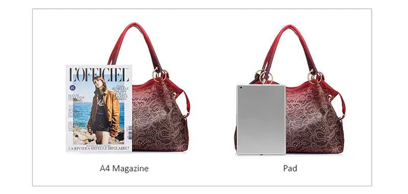 Top-handle Bags for Women Hollow Out Ombre Handbag Floral Print Shoulder Bags Ladies Pu Leather Tote Bags Vintage Bolsa Feminina card wallet