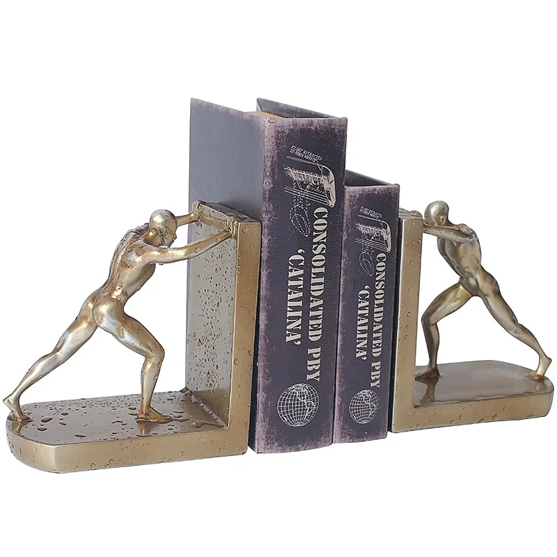 

Creative Retro Sport Man Put Book Figurines Miniatures Fairy Garden Valentine's Day Gift Resin Crafts Livingroom Home Decoration