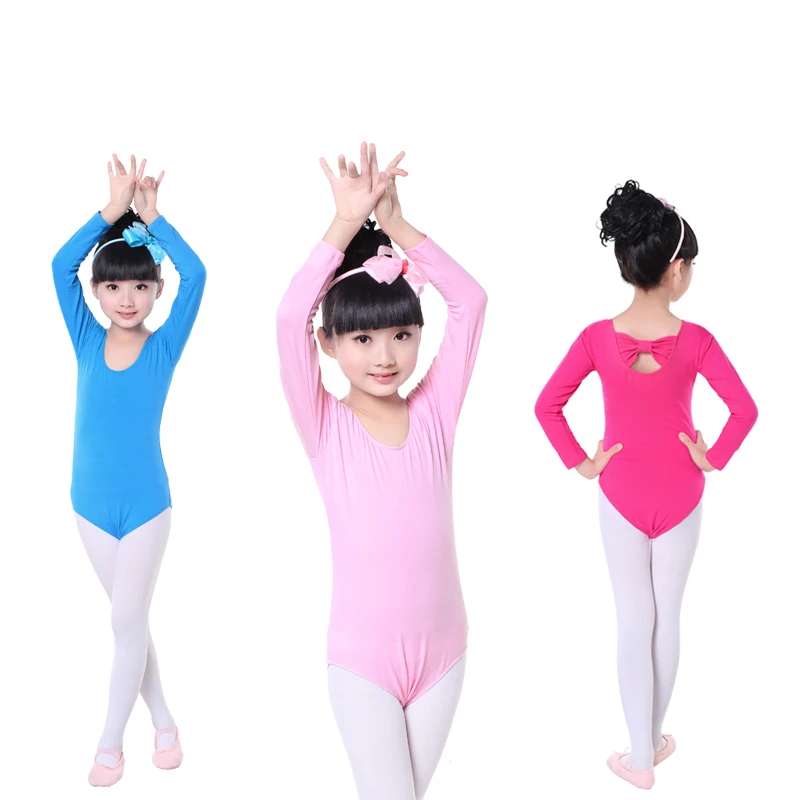 Ballet Dance Leotard Toddler Girls Kids Bowknot Long/Short Sleeve Gymnastics Dance Costumes