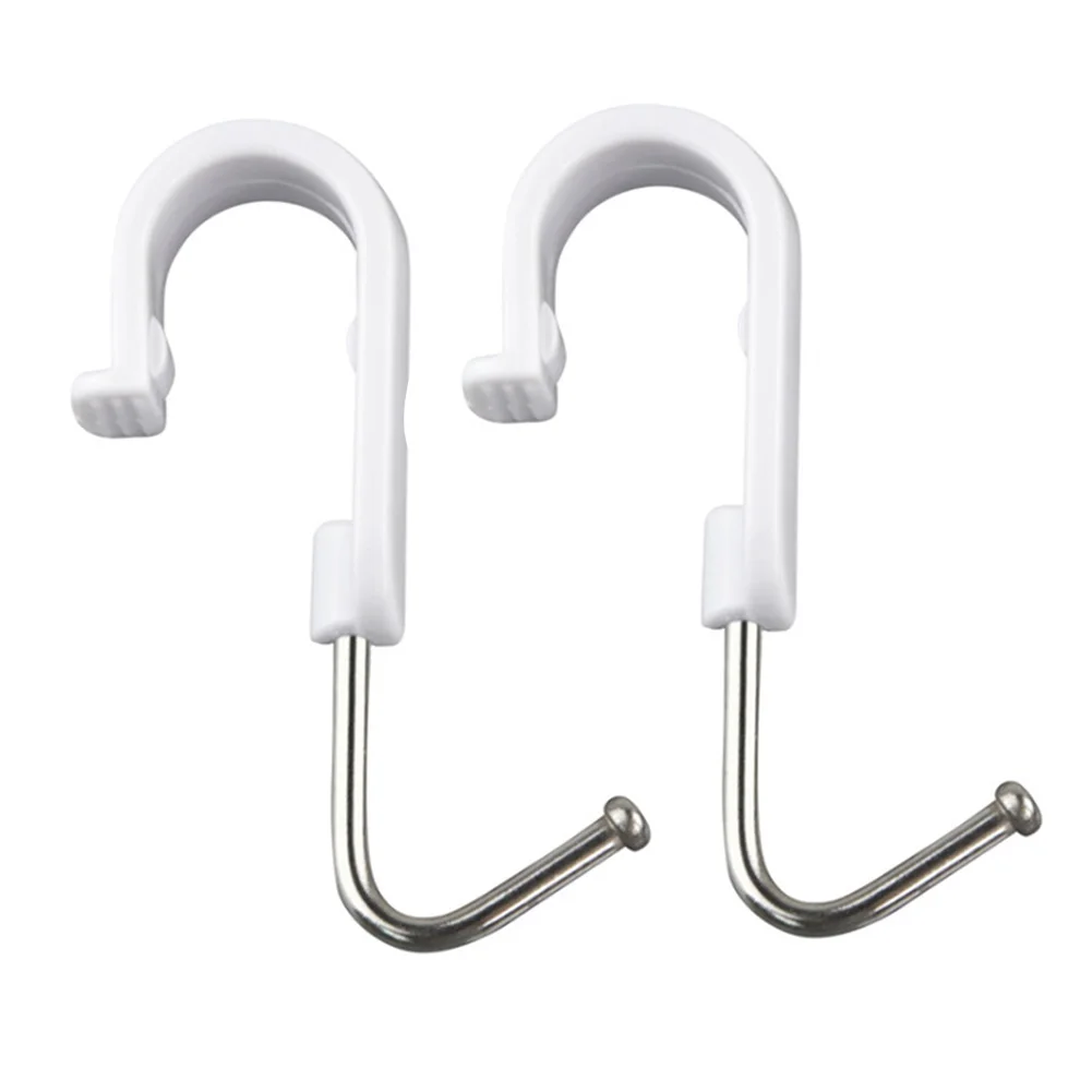 

7Pcs 360 Degrees Rotated White Storage Organizer Stainless Steel Kitchen Multifunction Hook Rack Holder S Shape Hanger Bathroom