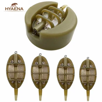 

5pcs/set 15g 20g 25g 35g Fishing Bait Thrower Inline Method Feeder With Mould Carp Fishing Lead Sinker Bait Holder Throwe