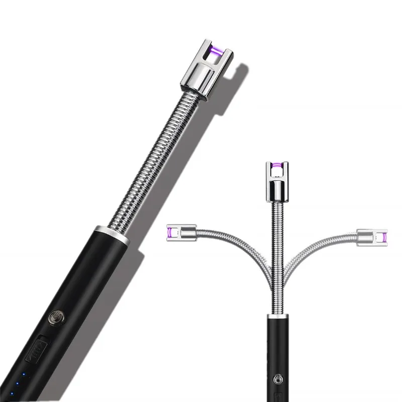 

New BBQ USB Charging Lighter Hose Torch Electric Plasma Arc Lighter Rechargeable Kitchen Gas Stove Candle Lighters Ignition Gun