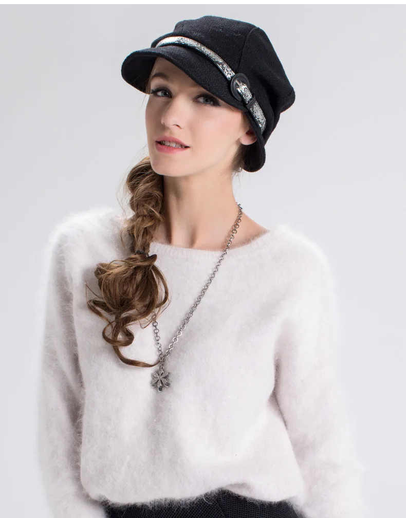 Модная женская кепка, теплая зимняя вязаная Козырьки Шляпы, корейский стиль, женская теплая шерстяная шапка с острым носком на выбор, шерстяная шапка B-7296