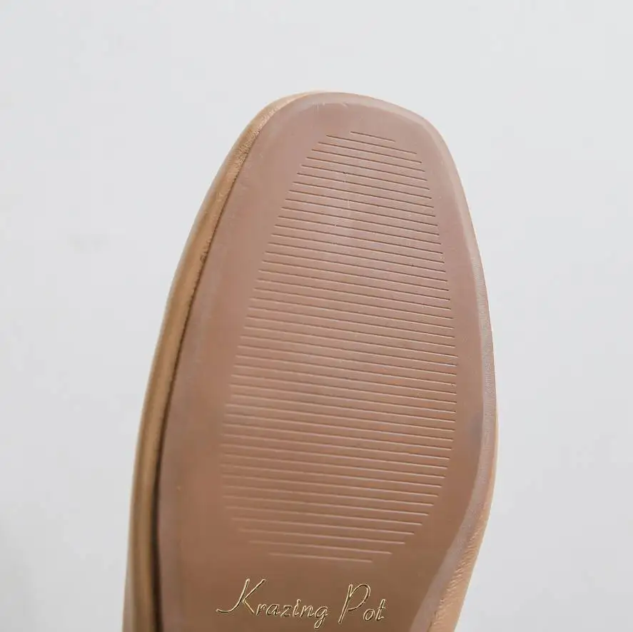 Krazing Pot/Новинка; обувь суперзвезд для отдыха; обувь с квадратным носком без шнуровки; Лоферы ручной работы из мягкой натуральной кожи для беременных женщин; L06