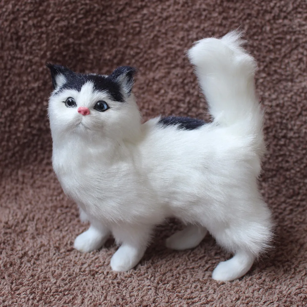 Simulation Katzenkopf niedlich Tiermodell Kunststoff weiße Katze Brosche DIY 