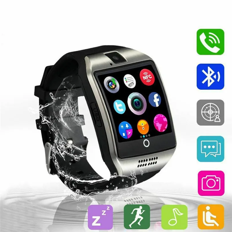 

Bluetooth 3.0 Control Q18 GSM SIM TF Card Smart Wrist Watch Link Phone For Android IOS+Camera Multifunction Fashion Watches