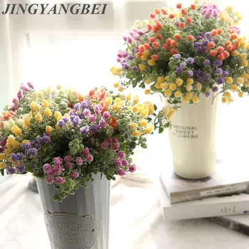 

5 Branches Fresh Small Bayberry Flower For Home Table Wedding Decor Artificial Grass Artificial Plants Fake Flowers Flocking