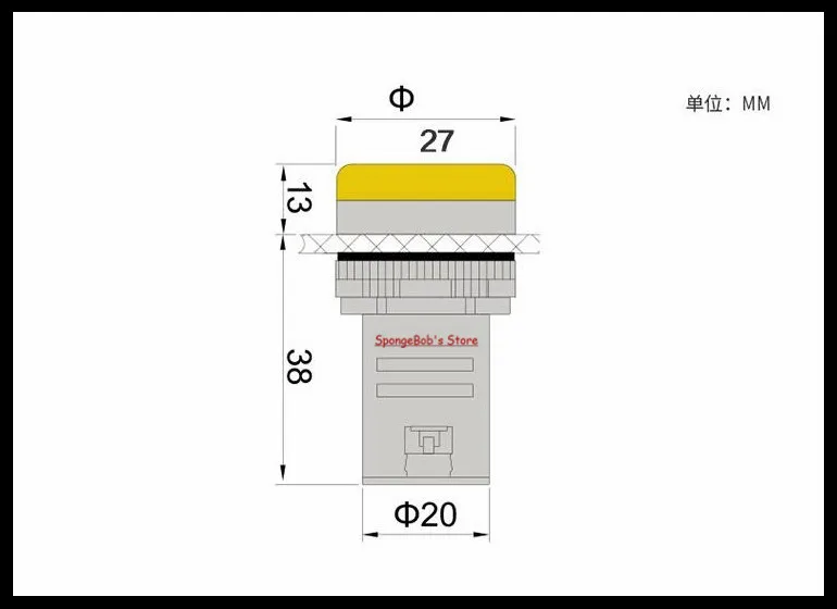 5 шт./лот AD16 22D/S 22 мм желтый AC/DC 12 В 24 36 110 ac220в светодиодный индикатор питания