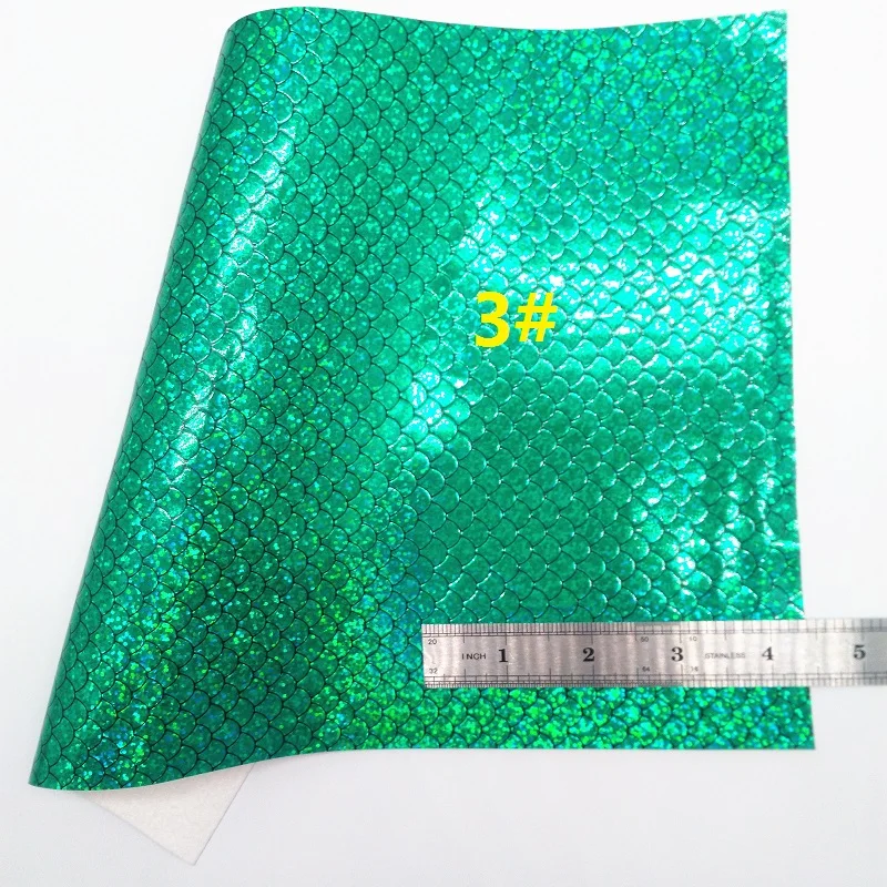 Зеленая Лоскутная блестящая холщовая простыня, " x 11" бумага с блестками, в горошек русалки лист из искусственной кожи для волос лук и серьги ткань XM067 - Color: 3