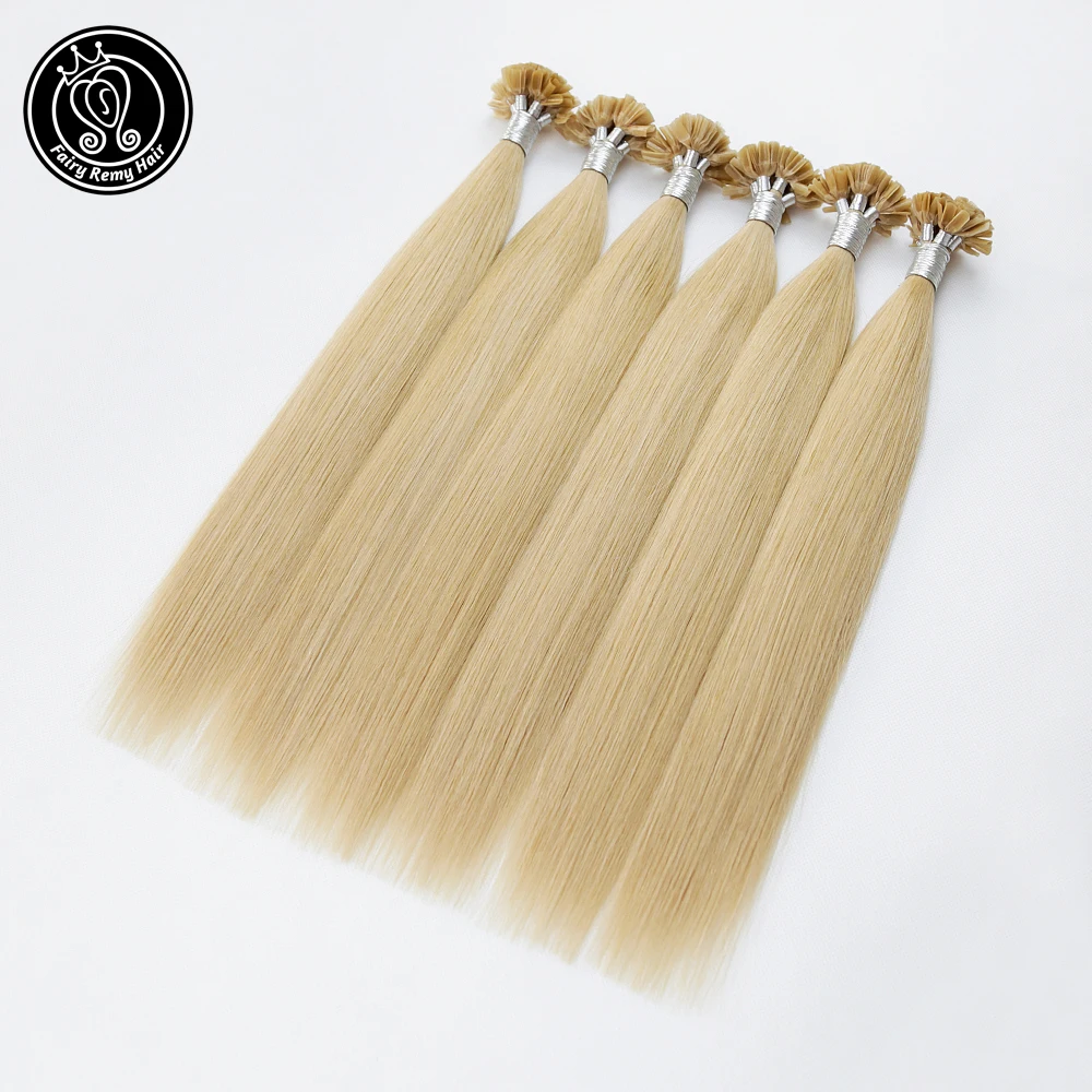 Фея Волосы Remy 0 8 г/локон 16 &quot18&quot с u образными клипсами для фиксации накладные