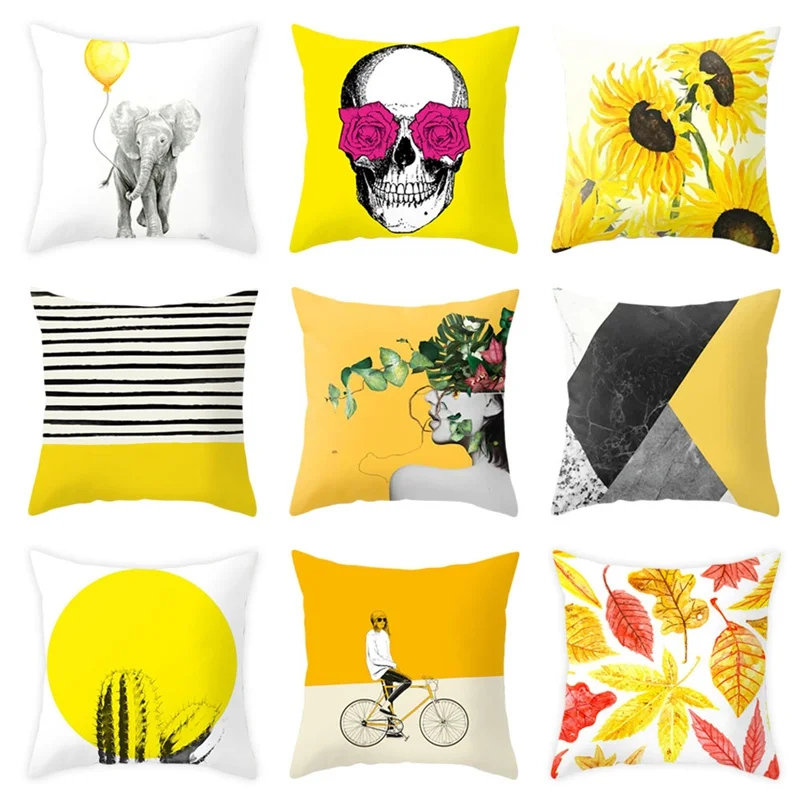 

Yellow Cushion Cover Nordic Style Decorative Pillow Case Home Deco Sofa Pillow Cover Pillowcase