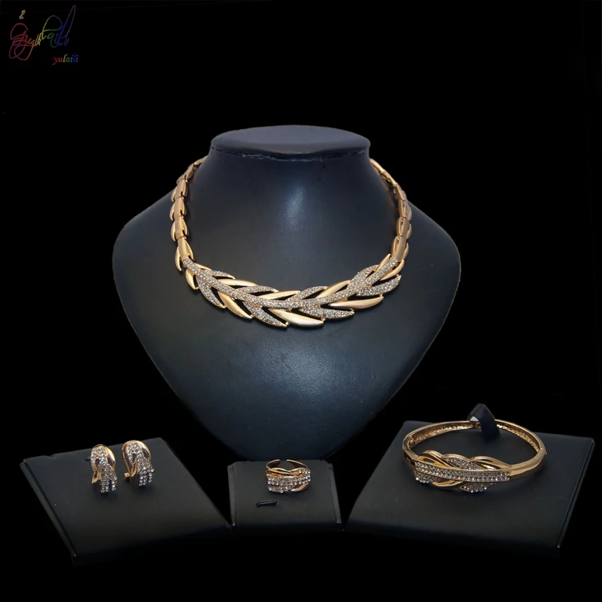 Yulaili African Gold Jewelry Sets African Wedding Jewelry Set Party