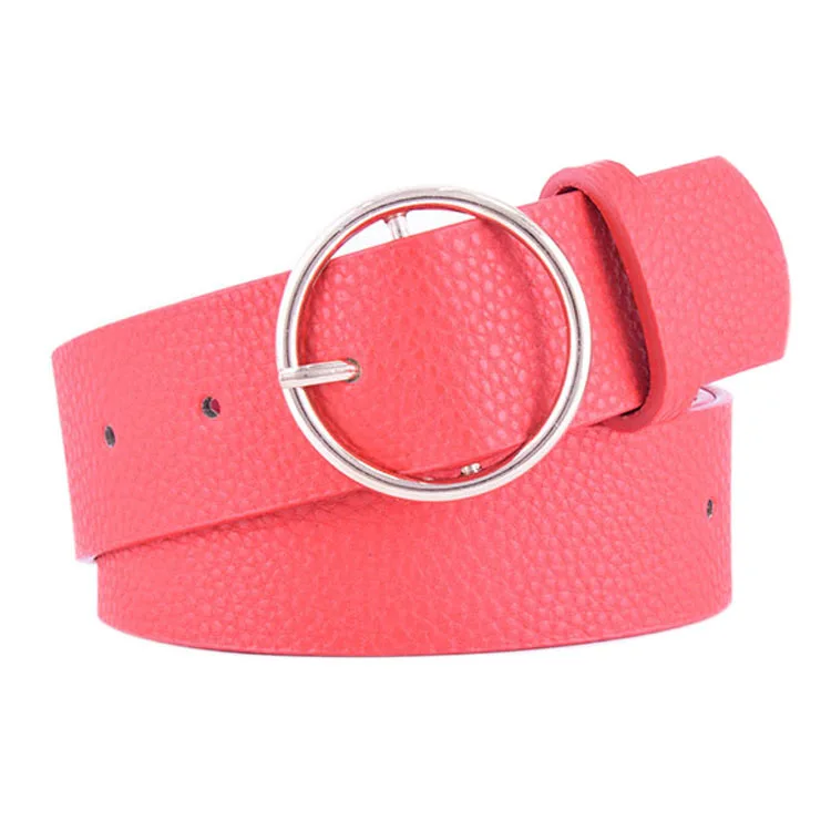

Women's belt 100cm round pin buckle with jeans simple girls belt jeans woman leather belt woman jaqueta feminina A7