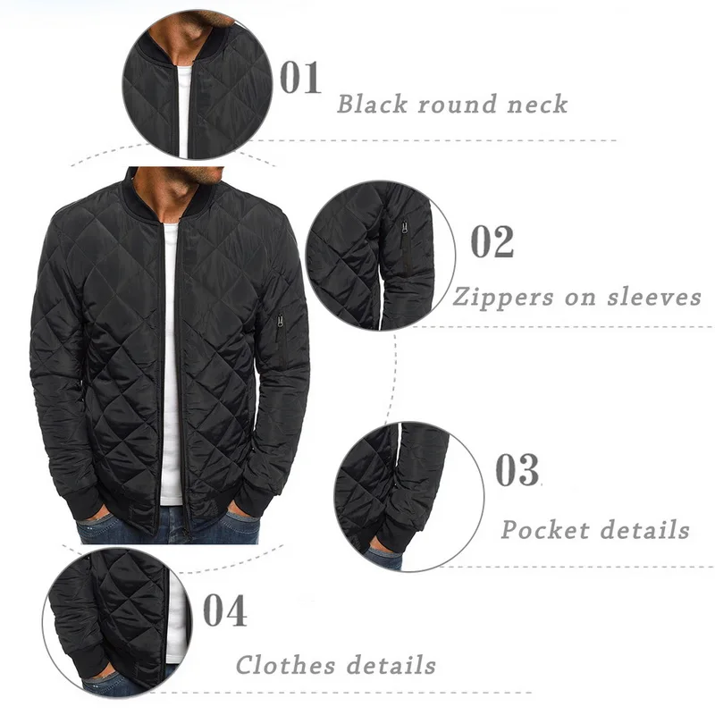 Ideal 2019 New Fashion Slim Coats parkas Men's Lightweight Windproof Packable Jacket Solid winter Warm Hi