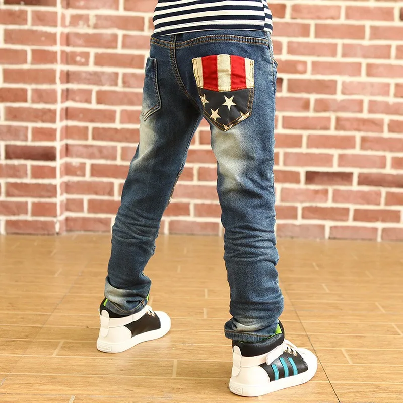 Розничная, весенние детские штаны высокого качества джинсы для маленьких мальчиков и девочек детские джинсы для мальчиков, повседневные джинсовые штаны одежда для малышей от 3 до 12 лет
