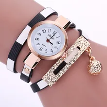 Women’s Watches 2017 Fashion PU Leather Pendant Bracelet Ladies Watch Women Clock Relogio Feminino Relojes Mujer Wrist Watches