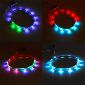 

1 Pair Waterproof USB LED Shoes Strip Light 0.65mx2 RGB SMD3528 Flexible Decor #20/22W