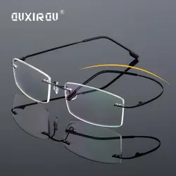 Легкие очки без оправы с памятью титановые очки Женские Мужские квадратные очки для близорукости оптические очки оправа Oculos De Grau s858