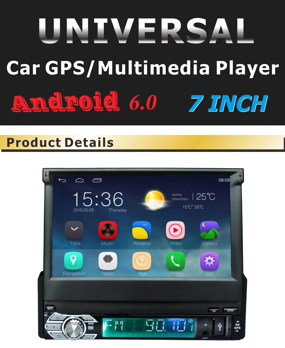 Discount Android 6.0 Universal 1 Din Car video Player GPS Navigation In-dash retractable screen 1 din Car Radio Stereo with bluetooth 2 Discount Android 6.0 Universal 1 Din Car video Player GPS Navigation In-dash retractable screen 1 din Car Radio Stereo with bluetooth 2