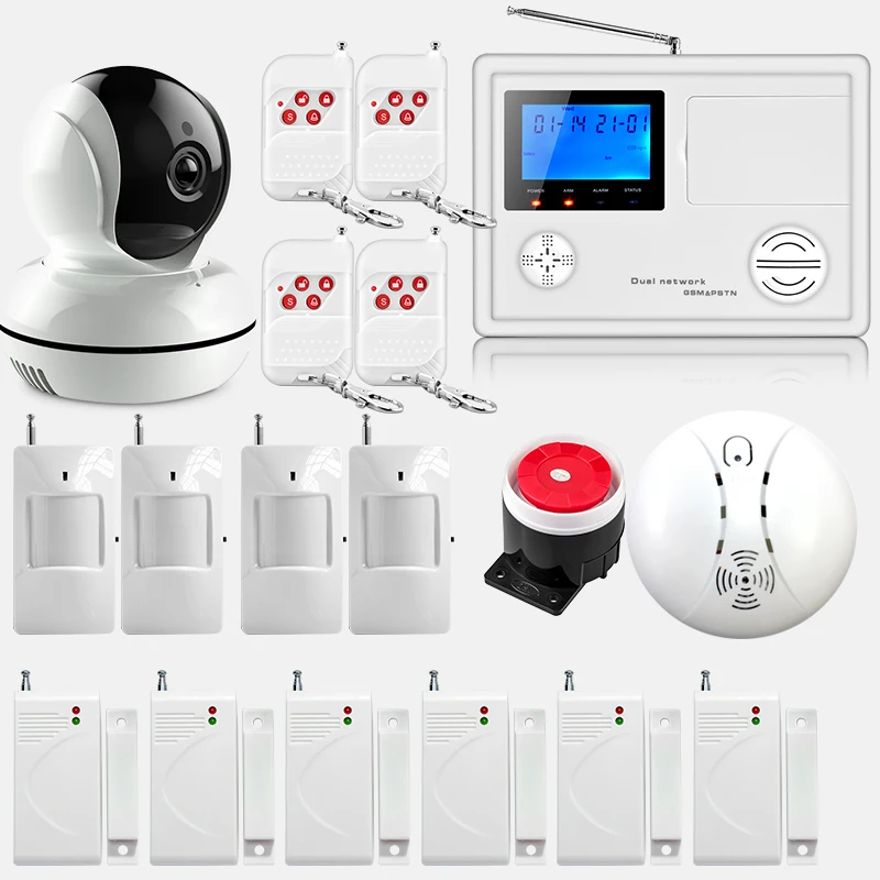 Беспроводная GSM PSTN сигнализация с ЖК дисплеем и датчиком движения|system alarm|system