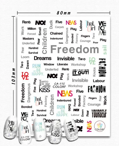 Новейшие буквы CA серии дизайн 3d дизайн ногтей письмо Мода шаблон стикеры Наклейка MAGICO