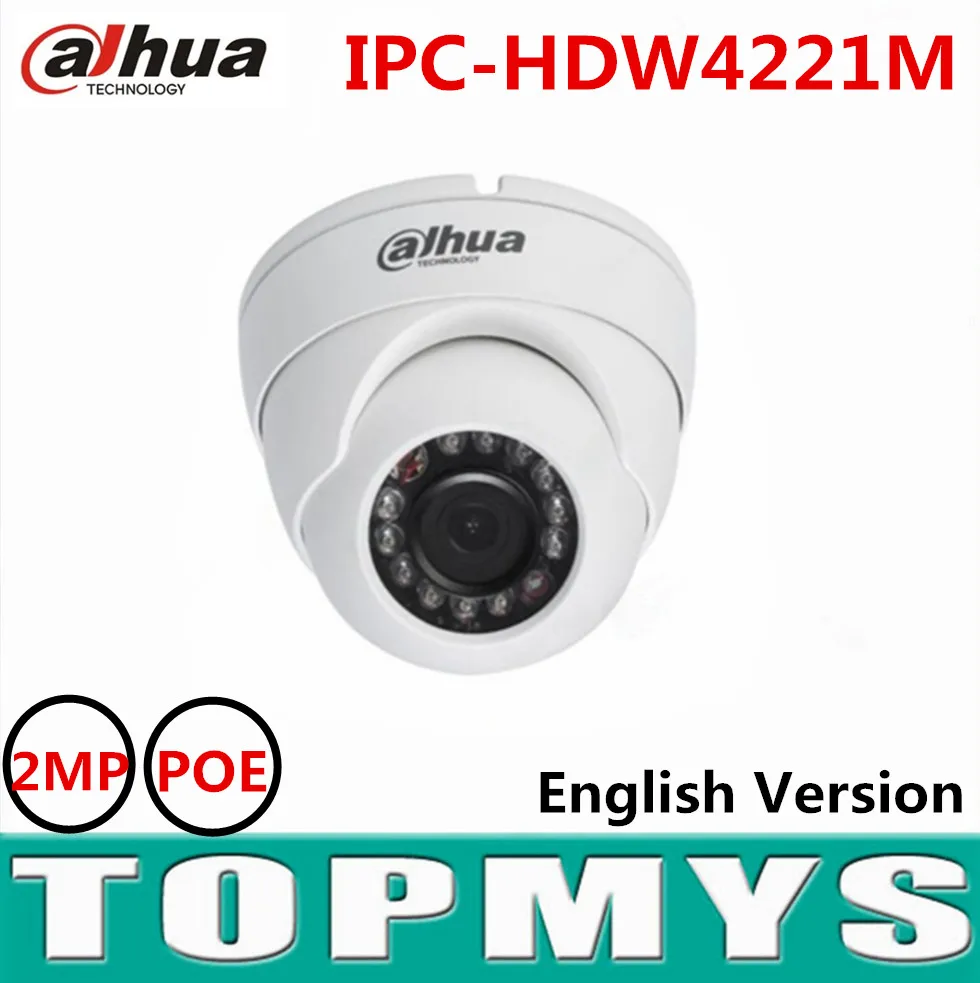 Dahua 2MP HD WDR Network IR Eyeball Camera IPC-HDW4221M POE IR 30m CCTV security ip Camera support smart Detection