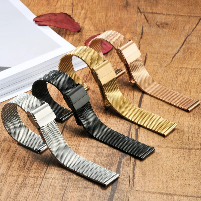 

14 18mm 20mm Metal Stainless Steel WatchBands Strap for DW Tissot Longines Series Sports Milanese Loop Mesh Watch band Bracelet