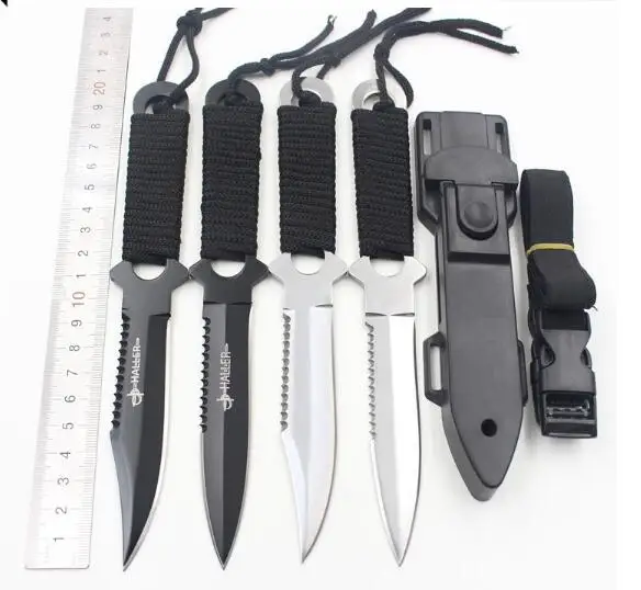 

Tactical Knife Army Knife FIXED BLADE Steel Diving Combat Straight knife Outdoor Survival Camping Knife with case freeshipping