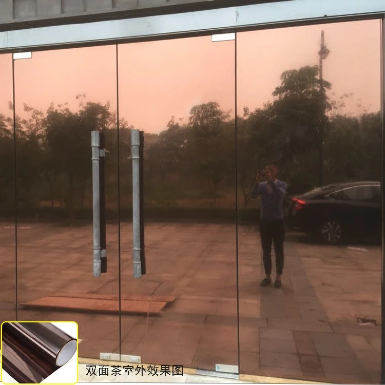 Коричневая стеклянная пленка для чая зеркальная декоративная пленка односторонняя прозрачная термопленка Солнцезащитная Взрывозащищенная затеняющая оконная наклейка