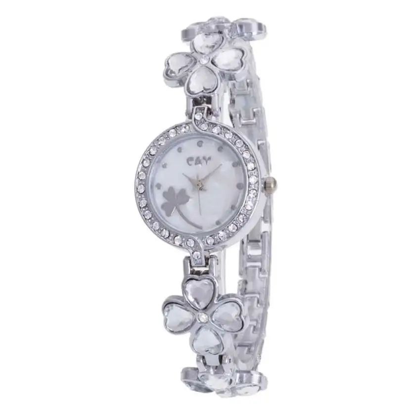 Изысканные Новые модные женские часы-браслет минимализм стразы золотые наручные часы из нержавеющей стали повседневные стильные reloj B7 - Цвет: Серебристый