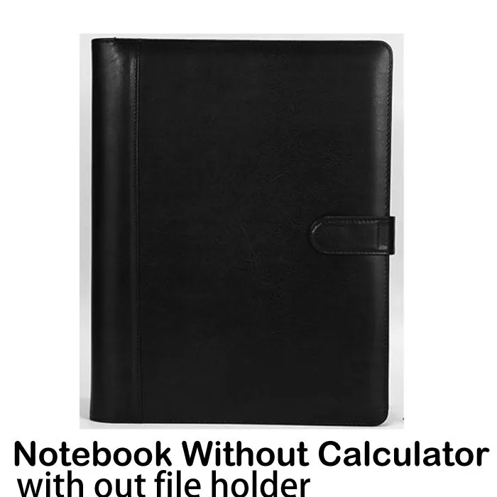 A4 Черный Бизнес ноутбук искусственная кожа Многофункциональный Блокнот Журнал Подарочный Органайзер с держателем файлов Калькулятор магнитный замок - Цвет: only notebook