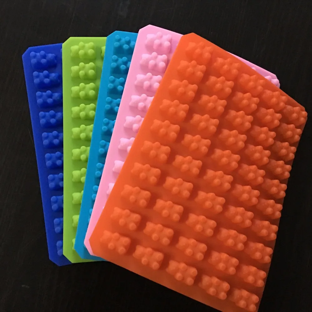 

New 50 Maker Tray Silicone Novelty Gummy Chocolate Candy Cavity Ice Mold Bear