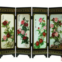 Мини) Изысканная китайская художественная Лаковая картина "HuaKaiFuGui" много цветов складной экран