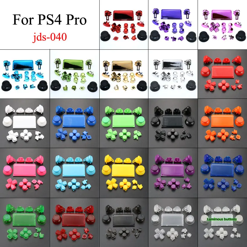 YuXi Хром Набор для Dualshock 4 PS4 PRO тонкий контроллер jds 040 jds-040 Dpad L1 R1 L2 R2 триггер кнопки аналоговые ручки крышки