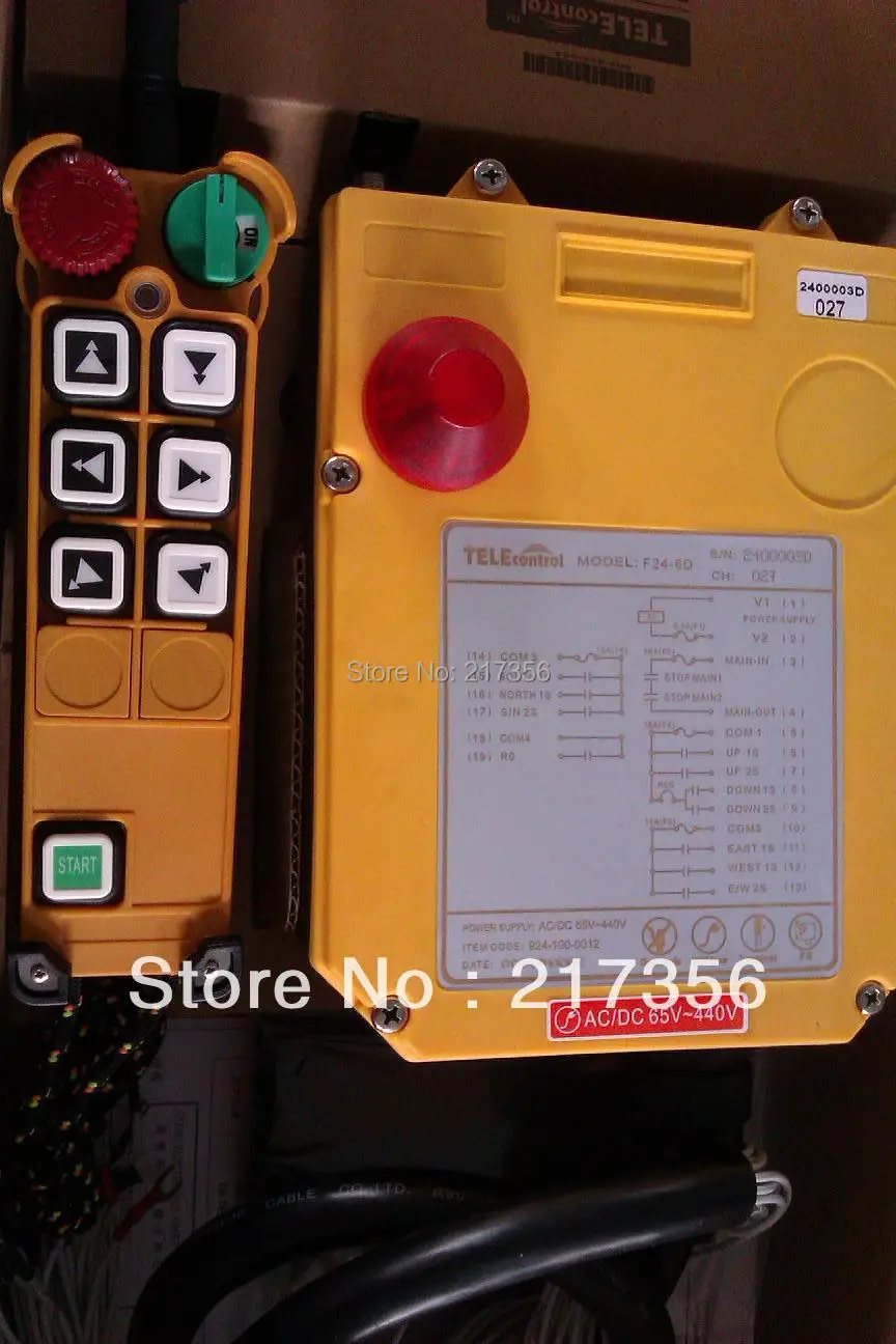 F24-6S(include 1 transmitter and receiver)/6 buttons Speed Hoist crane remote control wireless Uting | Электроника