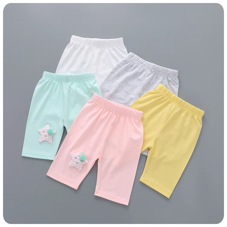 

2016 Korean Children's Garment Summer New Pattern Girl Baby Stars Hair Bulb Seven Part Pants Underpant Girl Ventilation Pants