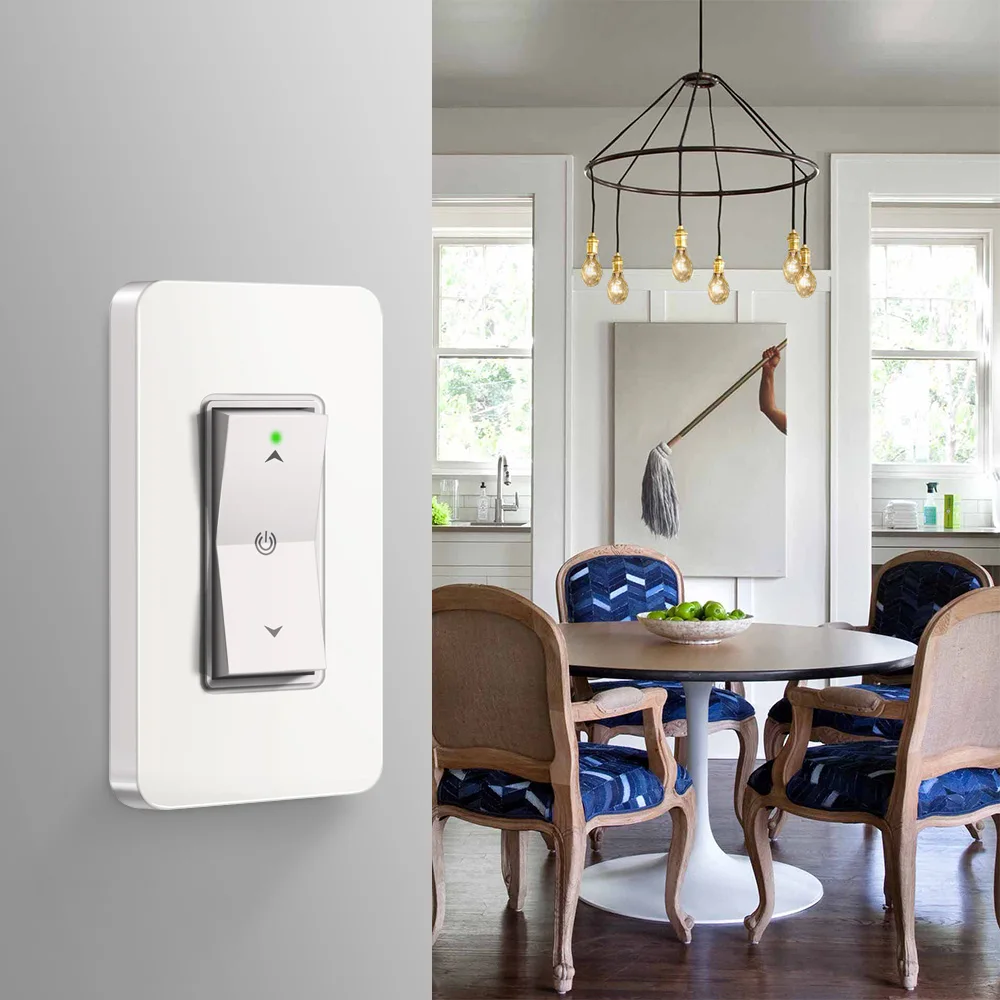 

US Smart Light Dimmer In Wall 2.4GHz WiFi Light Switch Push Button Work With Alexa Google Assistant IFTTT For Android IOS