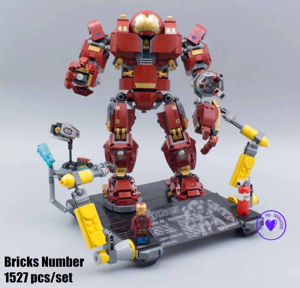 Superheroes IronMan hulkbuster fit legoings avengers endgame infinity war marvel figures Building Brick Block 76105 gift diy Toy