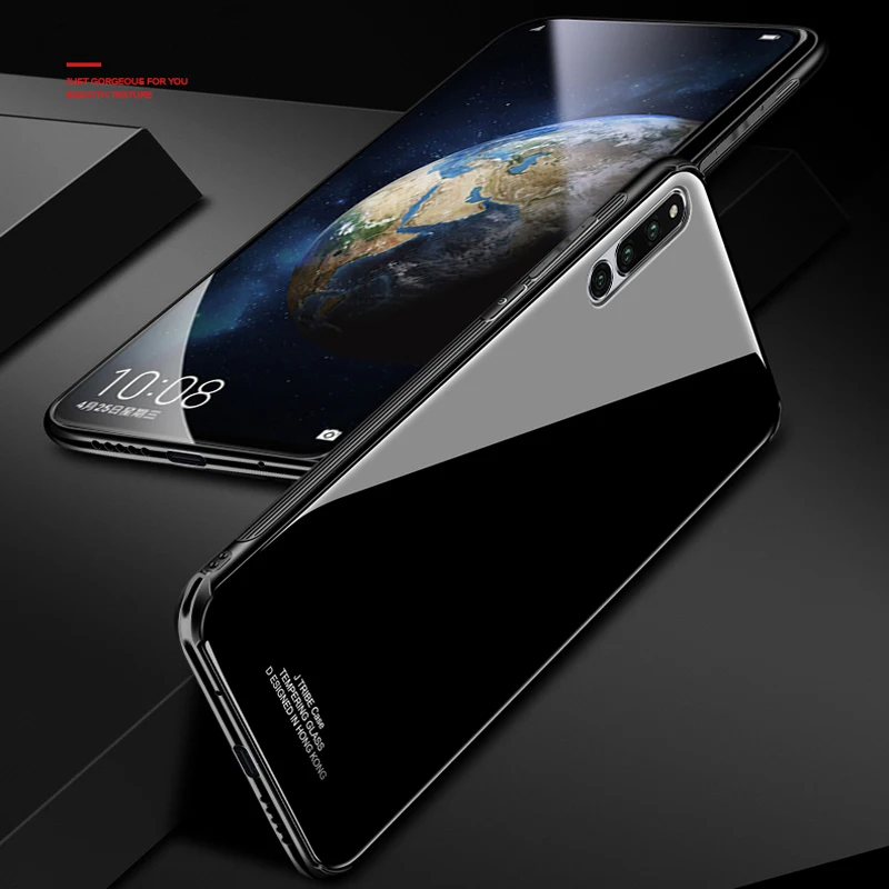 Tempered Glass Case for Huawei Honor Magic 2 Hard Back Cover Magic2 Soft TPU Silicone Bumper On For Huawei Honor Magic 2 Case 