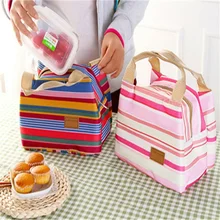 Laamei изолированная сумка для обеда, Термосумка-тоут в полоску, сумка-холодильник для пикника, еды, Ланч-бокс, сумка для детей, женщин, девочек, дам, мужчин, детей